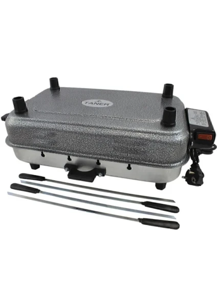 Taner Mega Boy Elektrikli Izgara - Kokusuz, Dumansız, 1200W, Paslanmaz Çelik, 38x23x5,4 cm